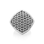 Sterling Silver Classic Woven Textile Diamond Ring - RU1107-Lois Hill-Renee Taylor Gallery
