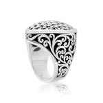 Sterling Silver Classic Woven Textile Diamond Ring - RU1107-Lois Hill-Renee Taylor Gallery