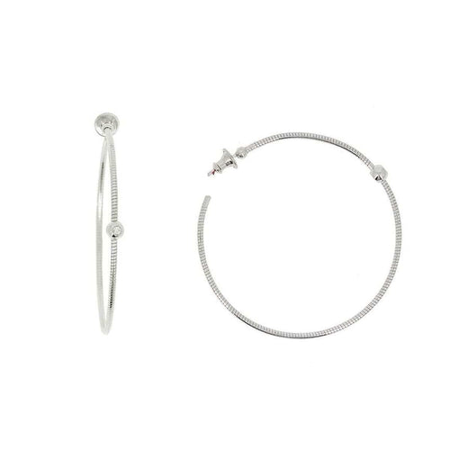 DNA Spring Medium Hoop Diamond Rhodium Earrings - WDNAO188-Pesavento-Renee Taylor Gallery
