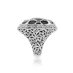 Sterling Silver Brown Diamond & Black Onyx Oval Statement Ring - XRC256-Lois Hill-Renee Taylor Gallery