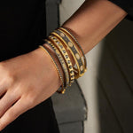 Signature Studded Eternity Hinge Bangle Black Gold and 14K Gold on Sterling Silver - YRZB0800B-HG-Freida Rothman-Renee Taylor Gallery