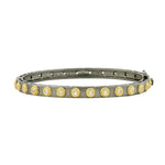 Signature Studded Eternity Hinge Bangle Black Gold and 14K Gold on Sterling Silver - YRZB0800B-HG-Freida Rothman-Renee Taylor Gallery
