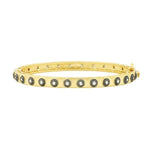 Signature Studded Eternity Hinge Bangle 14K Gold and Black Gold on Sterling Silver - RZB0800B-HG-Freida Rothman-Renee Taylor Gallery