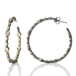 Signature Teardrop Bezel Hoop Earrings - YRZE020020B-1-14K-Freida Rothman-Renee Taylor Gallery