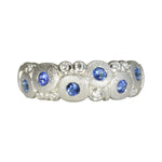 Platinum Candy Blue Sapphire & Diamond Dome Ring - R-122PS-Alex Sepkus-Renee Taylor Gallery