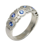 Platinum Candy Blue Sapphire & Diamond Dome Ring - R-122PS-Alex Sepkus-Renee Taylor Gallery