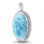 Clarity Oval Necklace - Nclar00-00-Marahlago Larimar-Renee Taylor Gallery