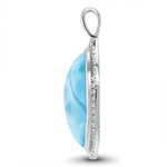 Clarity Oval Necklace - Nclar00-00-Marahlago Larimar-Renee Taylor Gallery