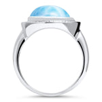 Clarity Oval Ring - Rclar00-00-Marahlago Larimar-Renee Taylor Gallery