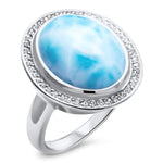 Clarity Oval Ring - Rclar00-00-Marahlago Larimar-Renee Taylor Gallery