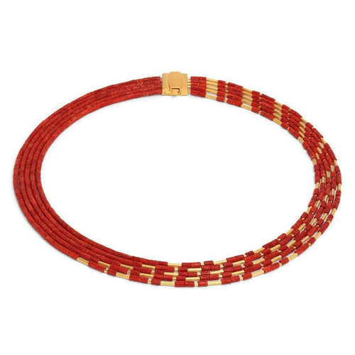 Cliopetra Red Coral Necklace - 84014296-Bernd Wolf-Renee Taylor Gallery