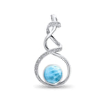 Dante Petite Necklace - Ndant01-ch-Marahlago Larimar-Renee Taylor Gallery