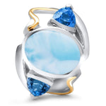 Lena Ring - Rlena00-00-Marahlago Larimar-Renee Taylor Gallery