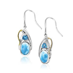 Lena Earrings - Elena00-00-Marahlago Larimar-Renee Taylor Gallery