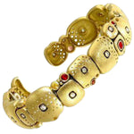 Orchard Cuff Bracelet with Fire Mix Sapphires in 18K Yellow Gold - B-38-FIRE-Alex Sepkus-Renee Taylor Gallery