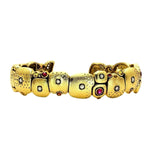 Orchard Cuff Bracelet with Fire Mix Sapphires in 18K Yellow Gold - B-38-FIRE-Alex Sepkus-Renee Taylor Gallery