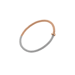 Flex'it PRIMA Bracelet with Bicolour Mesh in 18K Rose and White Gold-FOPE-Renee Taylor Gallery