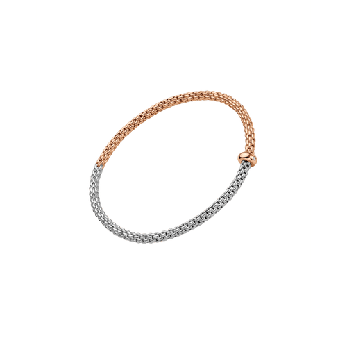 Flex'it PRIMA Bracelet with Bicolour Mesh in 18K Rose and White Gold-FOPE-Renee Taylor Gallery