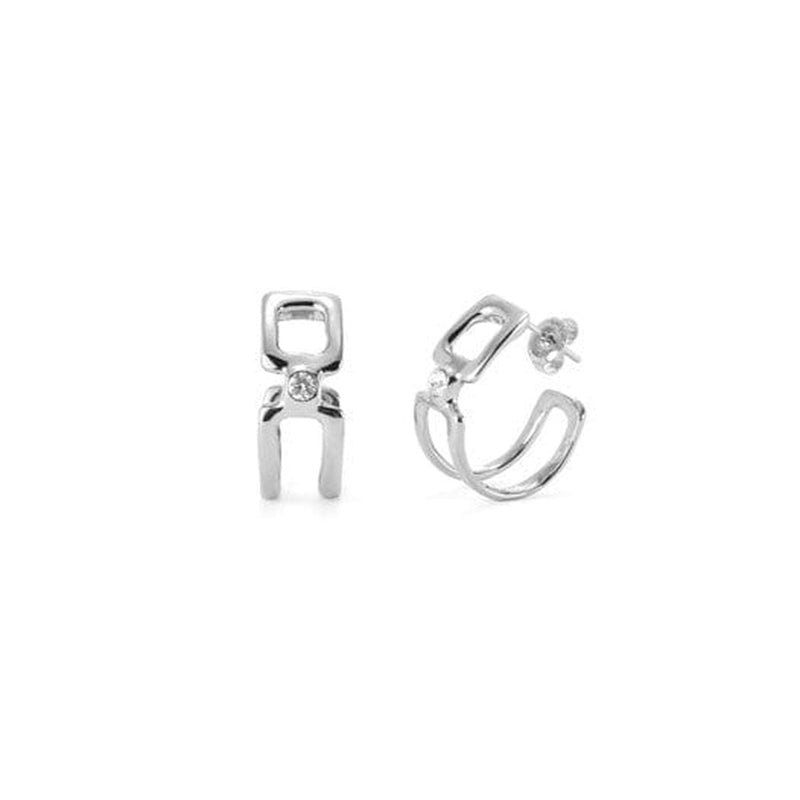 Ser Indomable Sterling Silver Plated Earrings - PEN0971BLNMTL0U-UNO de 50-Renee Taylor Gallery