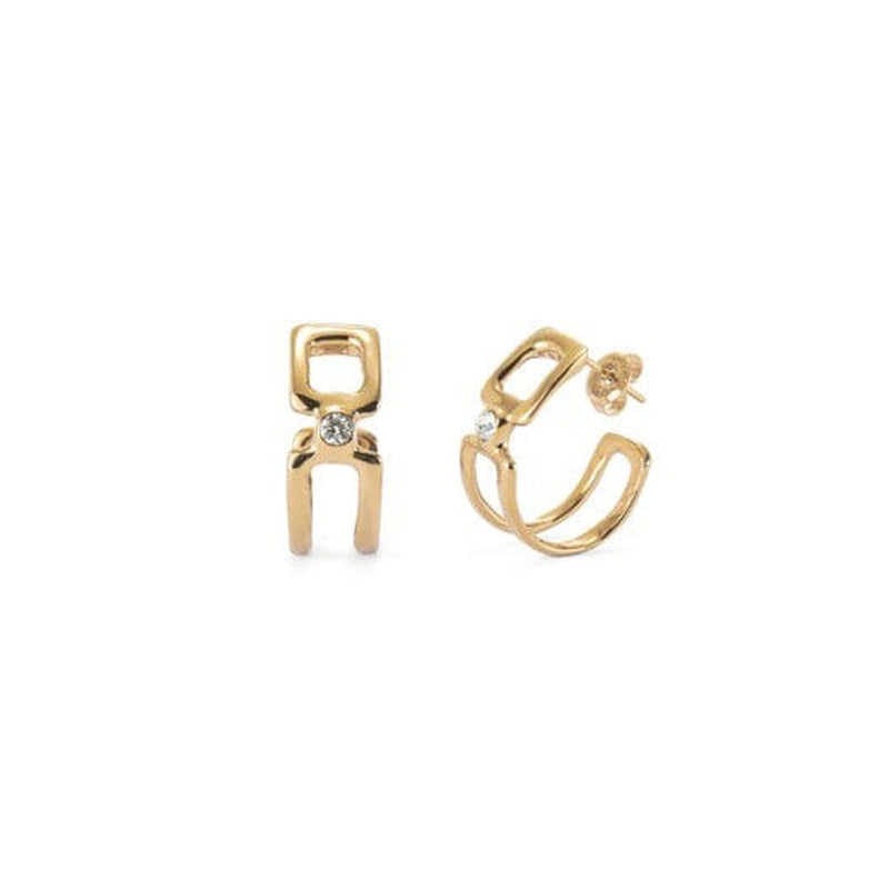 Ser Indomable 18K Gold Plated Earrings - PEN0971BLNORO0U-UNO de 50-Renee Taylor Gallery