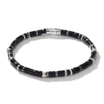 Heishi Silver Bracelet with 4mm Treated Black Onyx and Hematite Beads - BUS900698BONHE-John Hardy-Renee Taylor Gallery