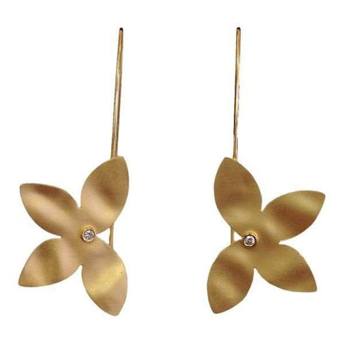 14K Gold & Diamond Flower Earrings - M1410-Marika-Renee Taylor Gallery