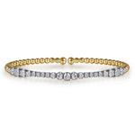 14K Mix of White and Yellow Gold RD Diamond Bangle Bujukan Collection - BG5060-57M45JJ-Gabriel & Co.-Renee Taylor Gallery