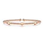 14K Rose Gold Bujukan Pyramid Stations Bangle Bujukan Collection - BG4421-57K4JJJ-Gabriel & Co.-Renee Taylor Gallery