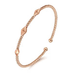 14K Rose Gold Bujukan Pyramid Stations Bangle Bujukan Collection - BG4421-57K4JJJ-Gabriel & Co.-Renee Taylor Gallery