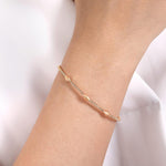 14K Rose Gold Bujukan Pyramid Stations Bangle Bujukan Collection - BG4421-57K4JJJ-Gabriel & Co.-Renee Taylor Gallery