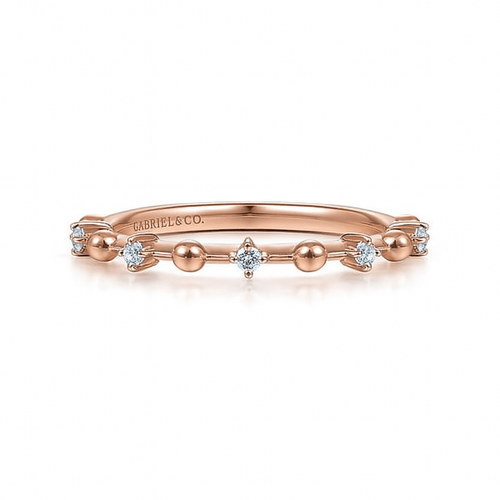 14K Rose Gold Bujukan Diamond Station Alternating Ring - LR51703K45JJ-Gabriel & Co.-Renee Taylor Gallery