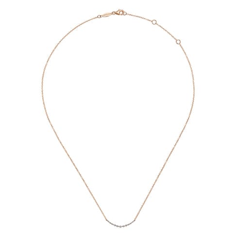 14K Rose Gold Diamond Curved Bar Necklace - NK4942K45JJ-Gabriel & Co.-Renee Taylor Gallery