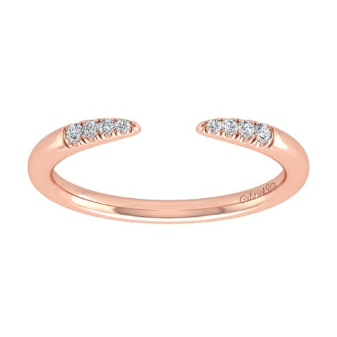 14K Rose Gold Open Diamond Tipped Stackable Ring - LR51177K45JJ-Gabriel & Co.-Renee Taylor Gallery