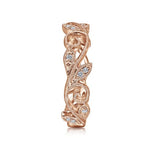 14K Rose Gold Scrolling Floral Diamond Ring - LR4593K45JJ-Gabriel & Co.-Renee Taylor Gallery