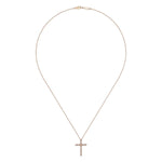 14K Rose Gold Segmented Diamond Cross Necklace - NK2211K45JJ-Gabriel & Co.-Renee Taylor Gallery