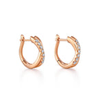 14K Rose Gold Twisted 15mm Diamond Huggies - EG13328K45JJ-Gabriel & Co.-Renee Taylor Gallery