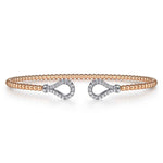 14K Rose-White Gold Bujukan Diamond RD Teardrops Bangle Bujukan Collection - BG4328-57T45JJ-Gabriel & Co.-Renee Taylor Gallery