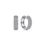 14K White Gold 15mm Diamond Huggie Earrings – EG14222W45JJ-Gabriel & Co.-Renee Taylor Gallery