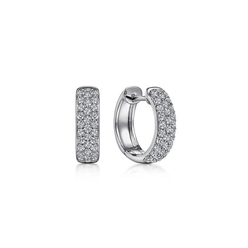 14K White Gold 15mm Diamond Huggie Earrings – EG14222W45JJ-Gabriel & Co.-Renee Taylor Gallery