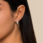 14K White Gold 15mm Diamond Huggie Earrings – EG14222W45JJ-Gabriel & Co.-Renee Taylor Gallery
