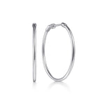 14K White Gold 30mm Round Classic Hoop Earrings - EG1360-Gabriel & Co.-Renee Taylor Gallery