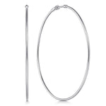 14K White Gold 30mm Round Classic Hoop Earrings - EG1360-Gabriel & Co.-Renee Taylor Gallery