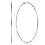 14K White Gold 70mm Round Classic Hoop Earrings - EG13606W4JJJ-Gabriel & Co.-Renee Taylor Gallery