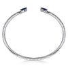 14K White Gold Arrow Sapphire and Diamond Cuff Bracelet - BG4770-62W45SA-Gabriel & Co.-Renee Taylor Gallery