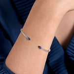 14K White Gold Arrow Sapphire and Diamond Cuff Bracelet - BG4770-62W45SA-Gabriel & Co.-Renee Taylor Gallery