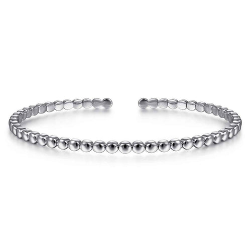14K White Gold Beaded Cuff Bracelet RD Bujukan Collection - BG4293-57W4JJJ-Gabriel & Co.-Renee Taylor Gallery
