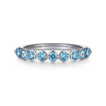 14K White Gold Blue Topaz Stackable RD Ring Color Collection - LR52874W4JBT-Gabriel & Co.-Renee Taylor Gallery
