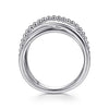 14K White Gold Bujukan Criss Cross Ring - LR51830W4JJJ-Gabriel & Co.-Renee Taylor Gallery