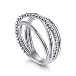 14K White Gold Bujukan Criss Cross Ring - LR51830W4JJJ-Gabriel & Co.-Renee Taylor Gallery