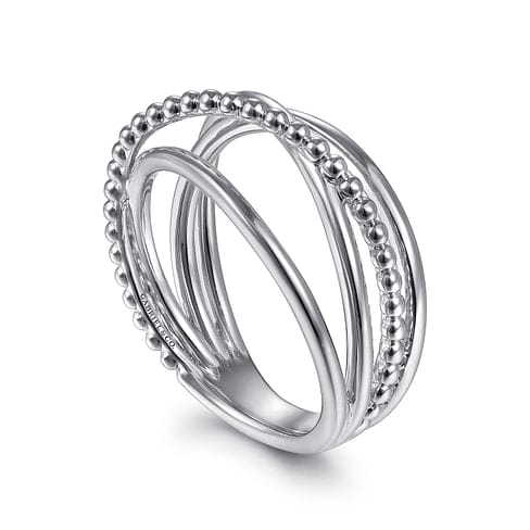 14K White Gold Bujukan Criss Cross Ring - LR51830W4JJJ-Gabriel & Co.-Renee Taylor Gallery